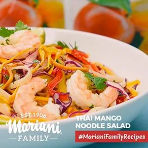 Mariani | Dried Mango | 4oz (Pack of 4) | Unsweetened & Unsulfured | Gluten-Free | No Preservatives | 100% Fruit | Resealable Bag - Recipe - Thai Mango Noodle Salad