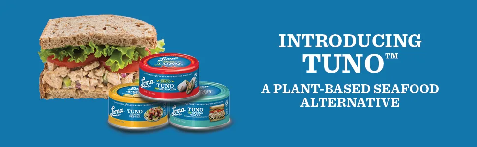 Loma Linda Tuno - Plant-Based (Spring Water, 12 Pack) Spring Water 5 Ounce (Pack of 12) - Seafood Alternative Tuno Fishless Tuna Packaged Meatless Ocean Safe Omega 3