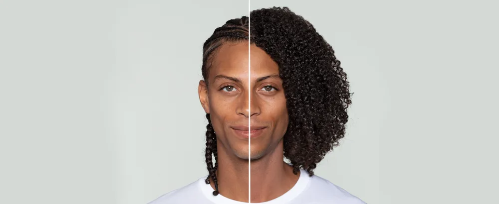 DevaCurl Scalp Puri(pH) y Easy-Rinse Exfoliating Spray Aqua Bliss 8 fl. oz. - Scalp Puriphy Before & After