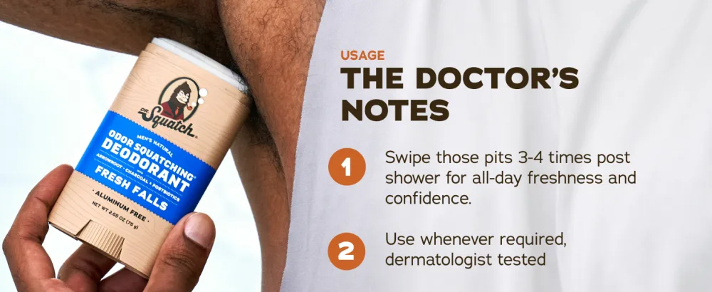 Dr. Squatch Natural Deodorant for Men 3 Pack Pine Tar Odor-Squatching Men's Deodorant Aluminum Free (2.65 oz 3 Pack) - Doc Notes