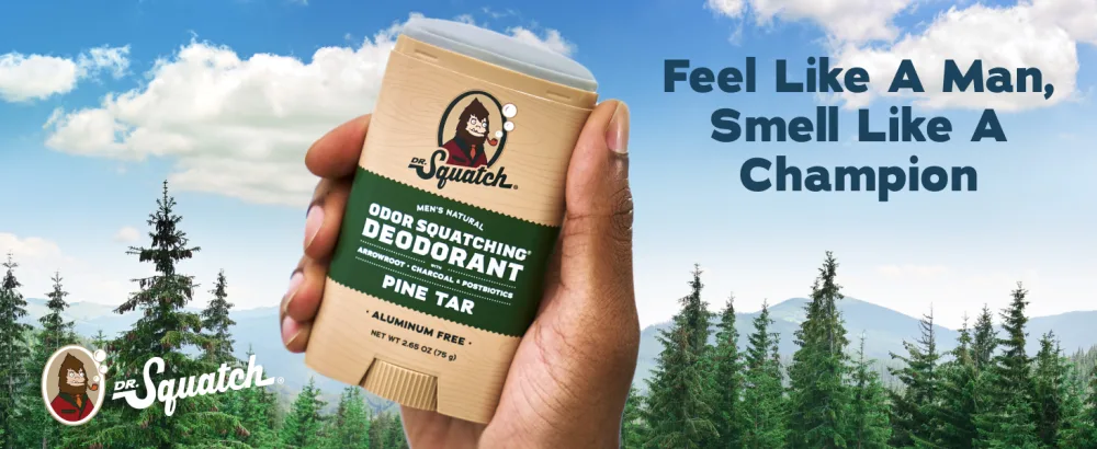 Dr. Squatch Natural Deodorant for Men 3 Pack Pine Tar Odor-Squatching Men's Deodorant Aluminum Free (2.65 oz 3 Pack) - Dr Squatch Deo