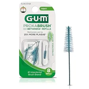 GUM - 10070942064122 Proxabrush Go-Betweens Interdental Brush Refills, Tight, 8 Count (Pack of 6) Tight 48 Refills - product information 2