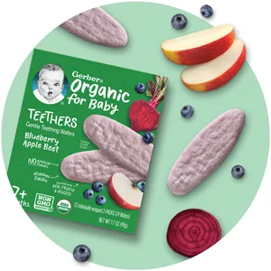 Gerber Snacks for Baby Teethers, Organic Gentle Teething Wafers, Mango Banana Carrot, 1.7 Ounce (Pack of 6) - Organic Teethers