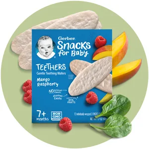 Gerber Snacks for Baby Teethers, Gentle Teething Wafers, Strawberry Apple Spinach, 1.7 Ounce, 12 Count Box (Pack of 6) - Box of Teethers