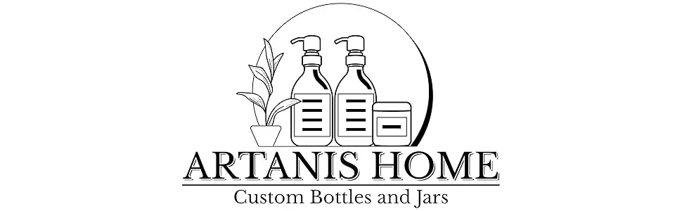 Artanis Home Silkscreened Empty Shower Bottle Set for Shampoo, Conditioner, and Body Wash, Cosmo/Bullet 16 oz 3-Pack, White (Black Pumps) - Artanis Home Custom Bottle and Jars