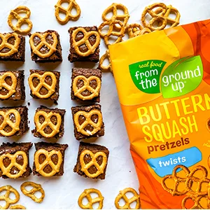 Real Food From The Ground Up Vegan Butternut Squash Pretzels, Gluten Free, Non-GMO, 6 Pack (Twists) - pretzels
