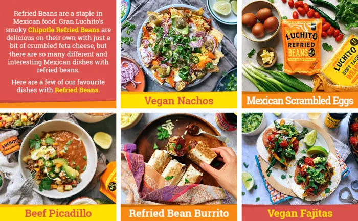 Gran Luchito Mexican Chipotle Refried Beans 15oz (Pack Of Six) - Vegan - Non Gmo - In A Microwavable Pouch - Gran Luchito Authentic Mexican Chipotle Refried Beans