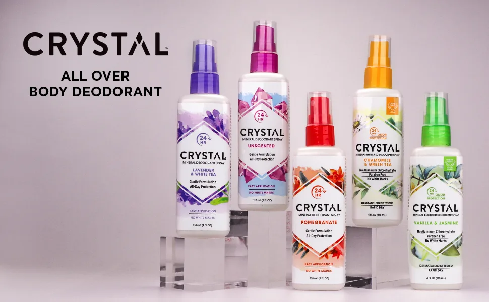 Crystal Essence Mineral Deodorant Spray Chamomile & Green Tea 4 oz - crystal