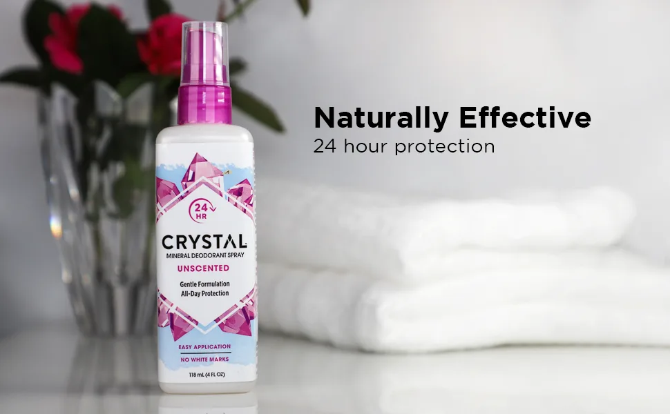 Crystal Essence Mineral Deodorant Spray Chamomile & Green Tea 4 oz - Naturally Effective