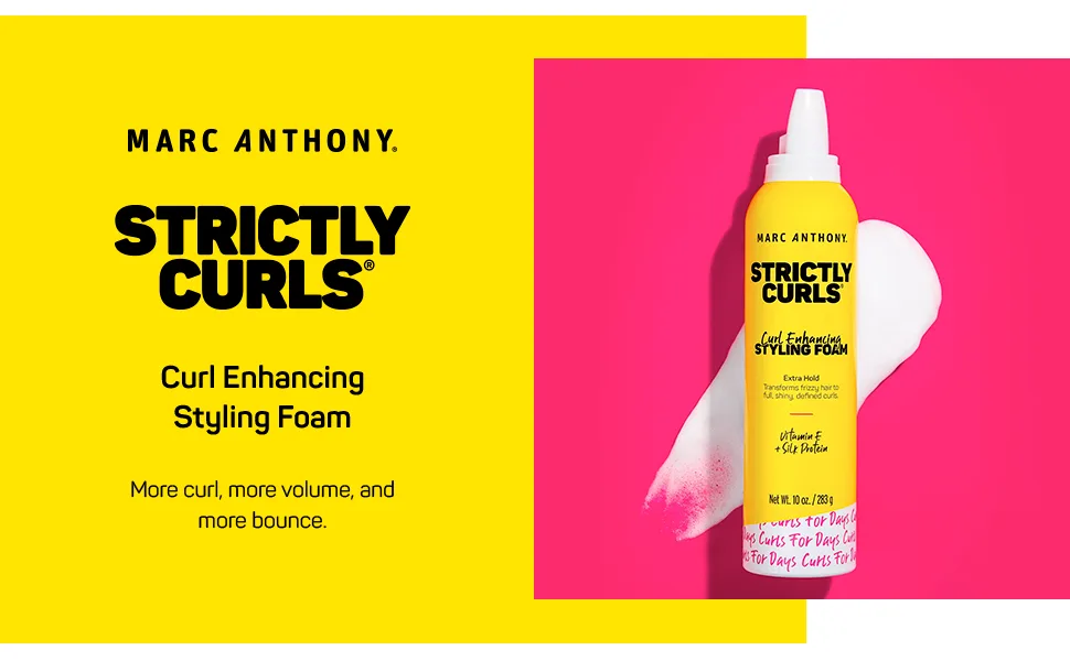 Marc Anthony Strictly Curl Enhancing Styling Foam Extra Hold - Vitamin E & Curl Envy Cream Strictly Curls - Curl Defining Cream Softens Coarse Curls - product information 1
