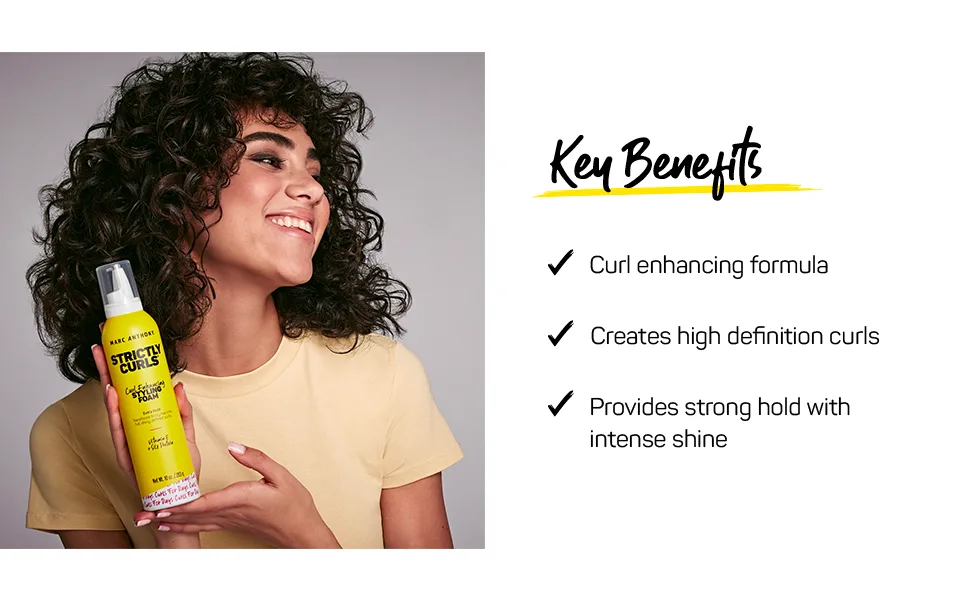 Marc Anthony Strictly Curl Enhancing Styling Foam Extra Hold - Vitamin E & Curl Envy Cream Strictly Curls - Curl Defining Cream Softens Coarse Curls - product information 2