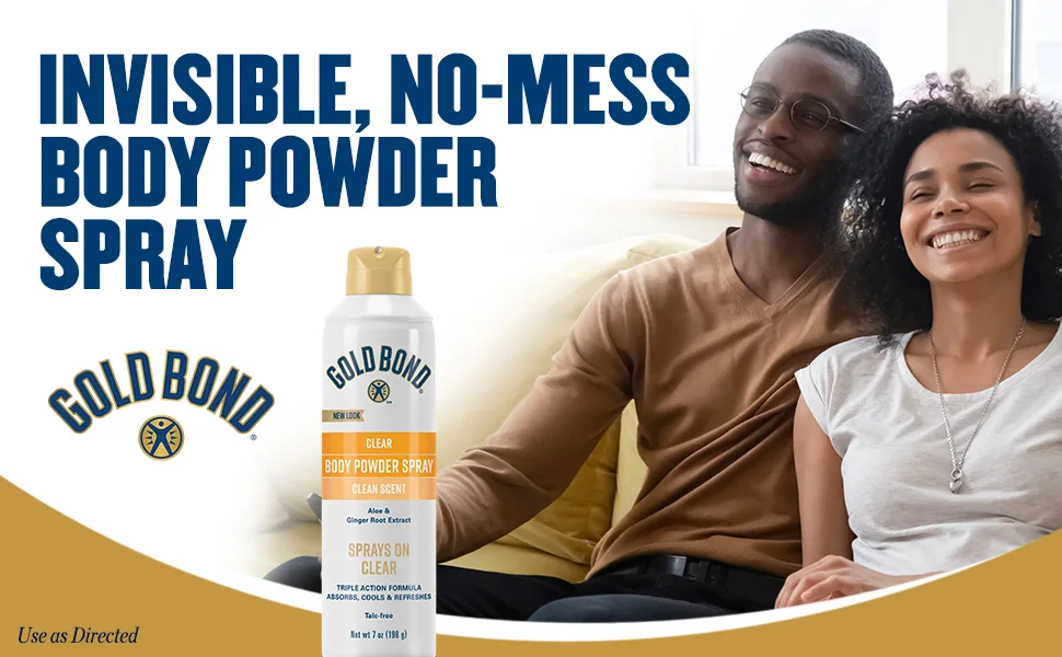 Gold Bond Clear & Men's Body Powder Sprays 7 oz Absorb Odor & Wetness Cooling Sensation Spray + Powder Spray 7 oz. - product information 1