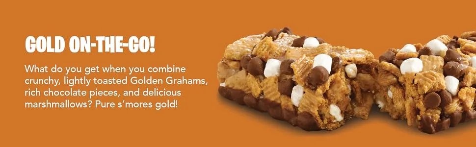 Golden Grahams S'mores Chocolate Marshmallow Breakfast Bars, 16 Bars (Pack of 4) - Golden Grahams S