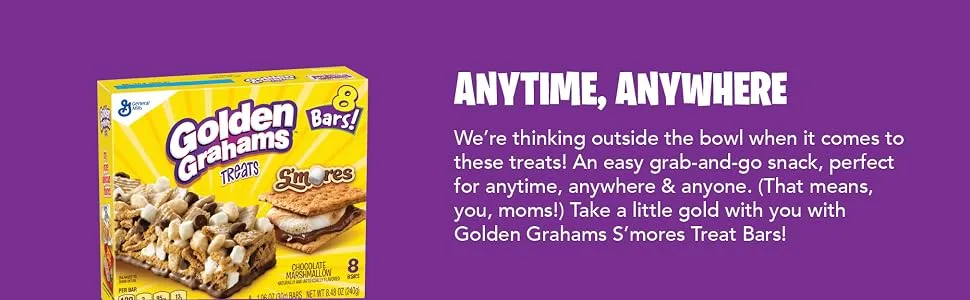 Golden Grahams S'mores Chocolate Marshmallow Breakfast Bars, 16 Bars (Pack of 4) - Golden Grahams S