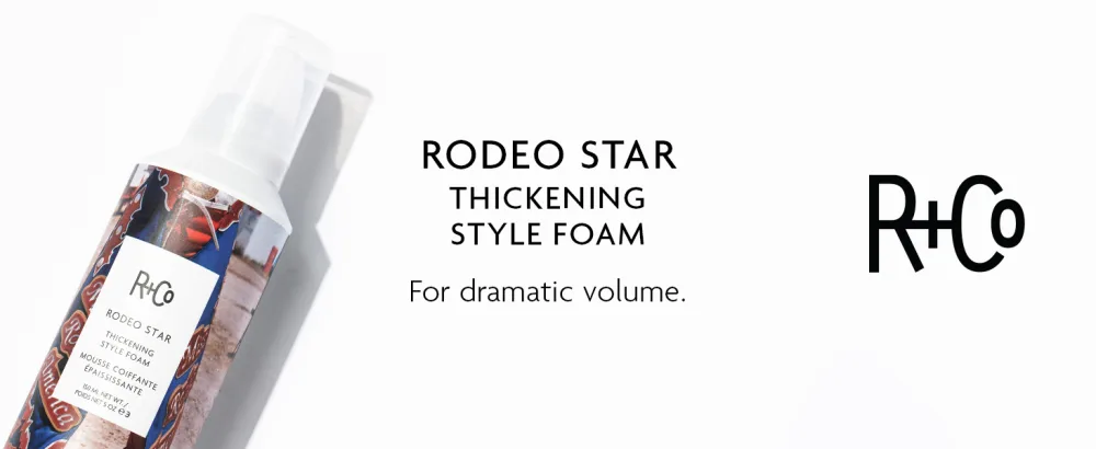 R+Co Rodeo Star Thickening Foam Adds Dramatic Volume to Fine to Medium Hair 1.7 Ounce (Pack of 1) - RODEO STAR Banner