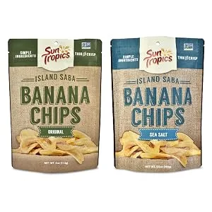Sun Tropics Island Saba Banana Chips, Original, 4 oz (6 Pack), Vegan, Gluten Free, Non GMO, Made with Coconut Oil, Crispy Fruit Snacks - product information 4