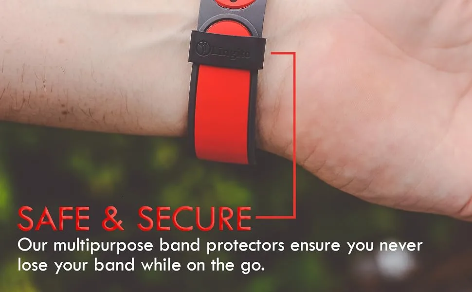 Lingito 8 Pack Magic Band Protectors | Multi-Color Smart Watch Security Bands | Made for Fitbit Charge, Charge HR, Garmin Vivofit, Disney Magic Band 2.0 & More! - magic band, theme park bands, band fasteners, accessories for bands, smart watches