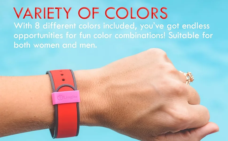 Lingito 8 Pack Magic Band Protectors | Multi-Color Smart Watch Security Bands | Made for Fitbit Charge, Charge HR, Garmin Vivofit, Disney Magic Band 2.0 & More! - magic bands, bands for smartwatch, smartwatch accessories, theme park bands, smartwatches, wrist