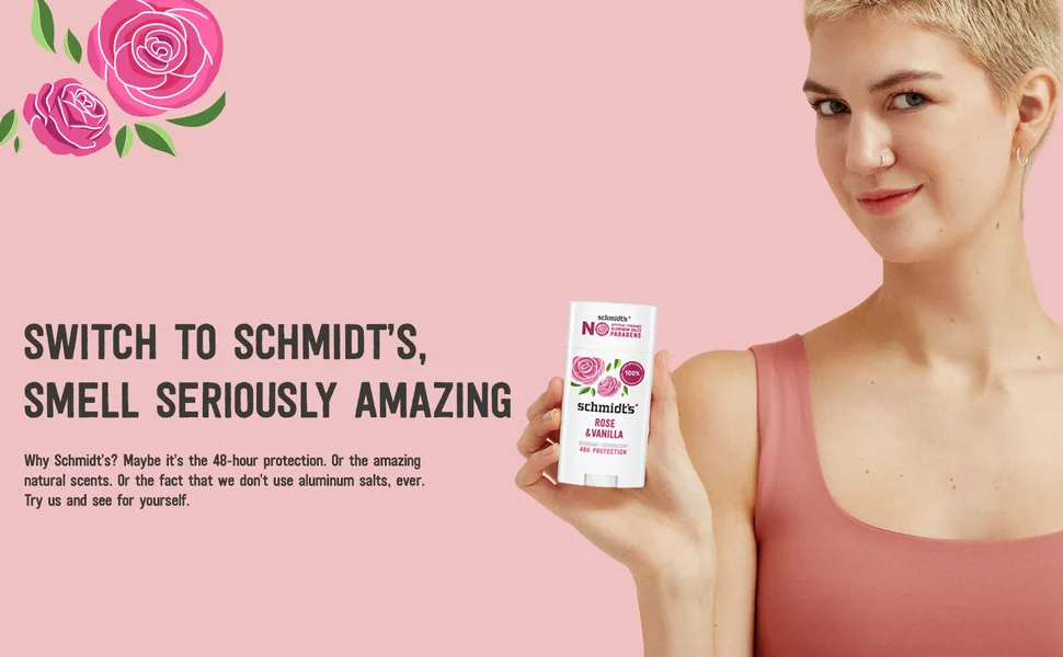 Schmidt's Aluminum-Free Vegan Deodorant Rose & Vanilla 2 Count and Clean Coconut 2.65 oz Each 24 Hour Odor Protection - product information 2