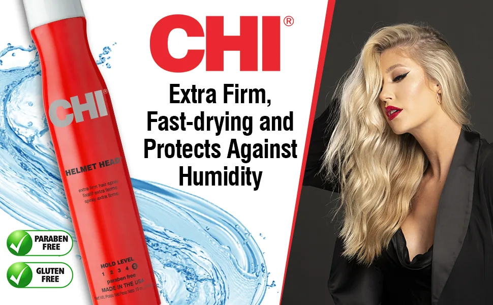 CHI Keratin Flex Finish Hair Spray 10 oz & Helmet Head Extra Firm Hairspray 10 oz - product information 5