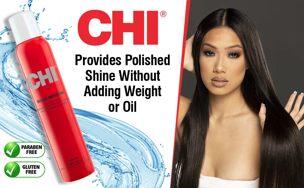CHI Shine Infusion Hair shine spray 5.3 Oz & Volume Booster Liquid Bodifying Glaze 8 FL Oz - product information 1