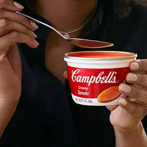 Campbell's Creamy Tomato Soup, Microwavable Cup,4 Count (Pack of 4) - Campbell
