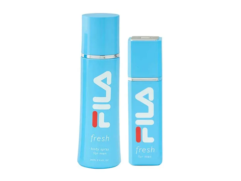 FILA Fresh Gift Set for Men - Cool Clean Refreshing - A Modern Classic Fragrance - Includes Eau De Toilette And Body Spray For Him - Trendy Streamlined Portable Blue Bottle Designs - 2 Pc - fila fresh for men gift