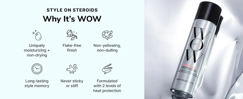 COLOR WOW STYLE ON STEROIDS Texturizing Spray Achieve Instant Sexy Volume and Texture | Non-Sticky & Moisturizing 1.72 Fl Oz (Pack of 5) - Style on Steroids