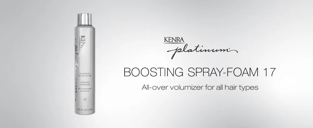Kenra Platinum Boosting Spray-Foam 17 | Volumizing Styling Spray | Touchable Brushable Hold | All-Day Lift & Style Support | Lightweight Volumizer | All Hair Types | 8 oz (2-Pack) Clear - Boosting Spray Foam 17