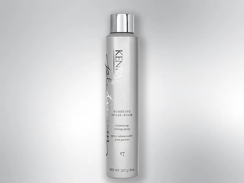 Kenra Platinum Boosting Spray-Foam 17 | Volumizing Styling Spray | Touchable Brushable Hold | All-Day Lift & Style Support | Lightweight Volumizer | All Hair Types | 8 oz (2-Pack) Clear - Boosting Spray Foam