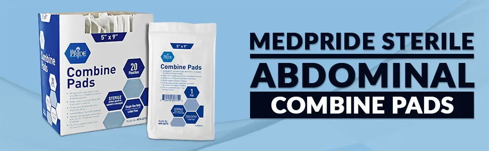 Medpride Sterile Abdominal- ABD Combine Pads| 40-Pack, 5 x 9 Inches| Extra Absorbent & Thick, Individually Wrapped Wound Dressing, First Aid Pads| Surgical-Grade, Nonstick- for Heavy Leakage, Post Op - product information 2