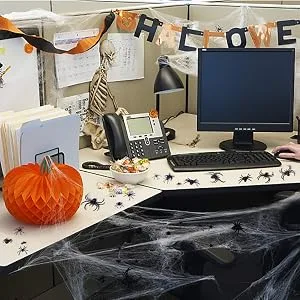 4 Packs Halloween Spider Web With 40 Pieces Plastic Spiders Super Stretchy Cobwebs For Halloween Party Decorations Supplies 2 Colors - Spooky Halloween