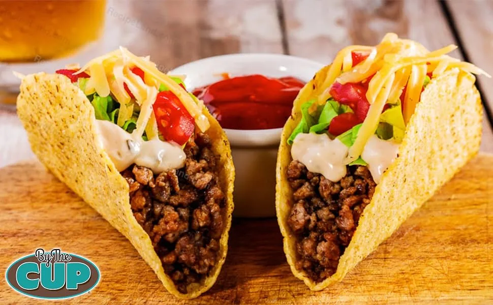 Taco Bell Mild Sauce 7.5 Ounce (Pack of 4) with By The Cup Swivel Spoons - header