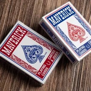 Maverick Playing Cards, Standard Index, 12 Pack Standard Index 12 Pack - maverick red blue playing cards