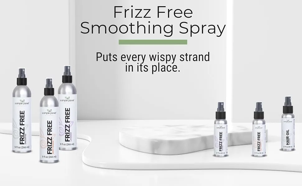 Frizz Free Smoothing Spray (2.7 Floz Lavender) Lavender 2.7 Fl Oz (Pack of 1) - A Simple Planet is people-friendly, and zero waste to support a sustainable planet