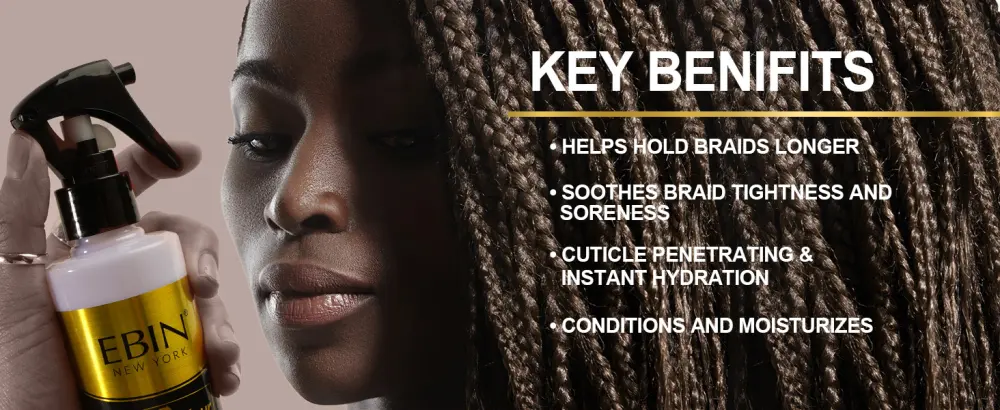 EBIN NEW YORK 24 Hour Braid Sheen Spray | Soothes braid tightness and soreness. Softens adds extra shine moisturizes & conditions 2oz / 60ml 2 Fl Oz (Pack of 1) Braid Sheen Spray - product information 6