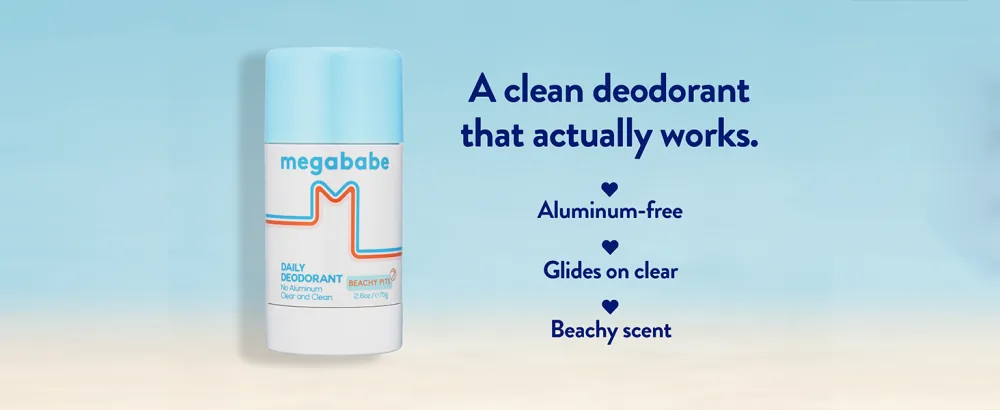 Megababe Beachy Pits Daily Deodorant Fresh Scent 2.6 Ounce Stick 1 - Beachy pits with caption a clean deodorant that actually works.