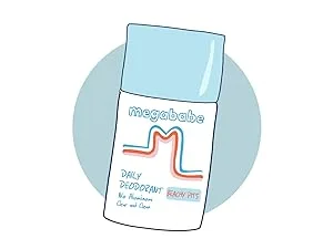 Megababe Beachy Pits Daily Deodorant Fresh Scent 2.6 Ounce Stick 1 - Hand-drawn beachy pits.