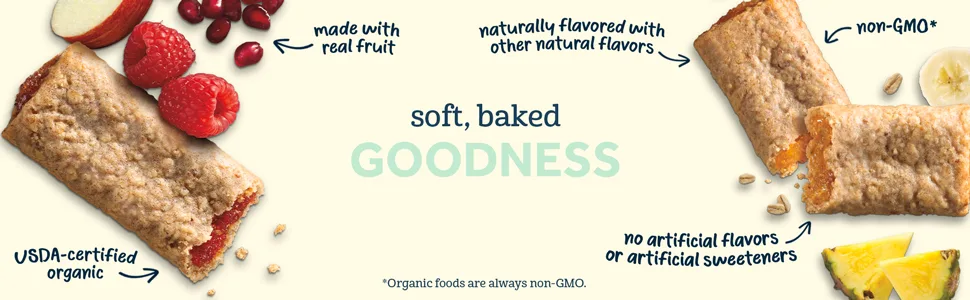 Gerber Snacks for Toddler Organic Soft Baked Grain Bars, Grain & Grow, Banana Mango Pineapple, 5.5 Ounce (Pack of 8) - Soft, baked goodness