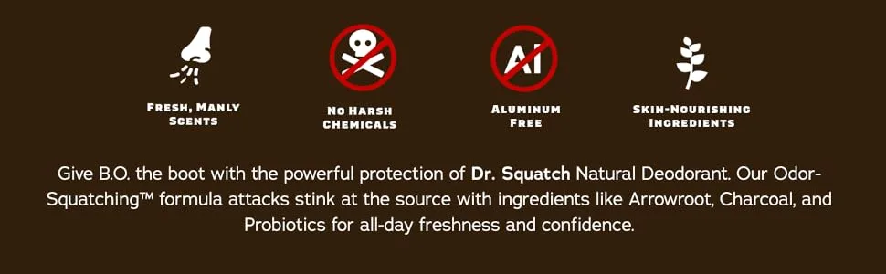 Dr. Squatch Natural Deodorant for Men Odor-Squatching Men's Deodorant Aluminum Free - Alpine Sage 2.65 oz (1 Pack) - Dr. Squatch Deodorant