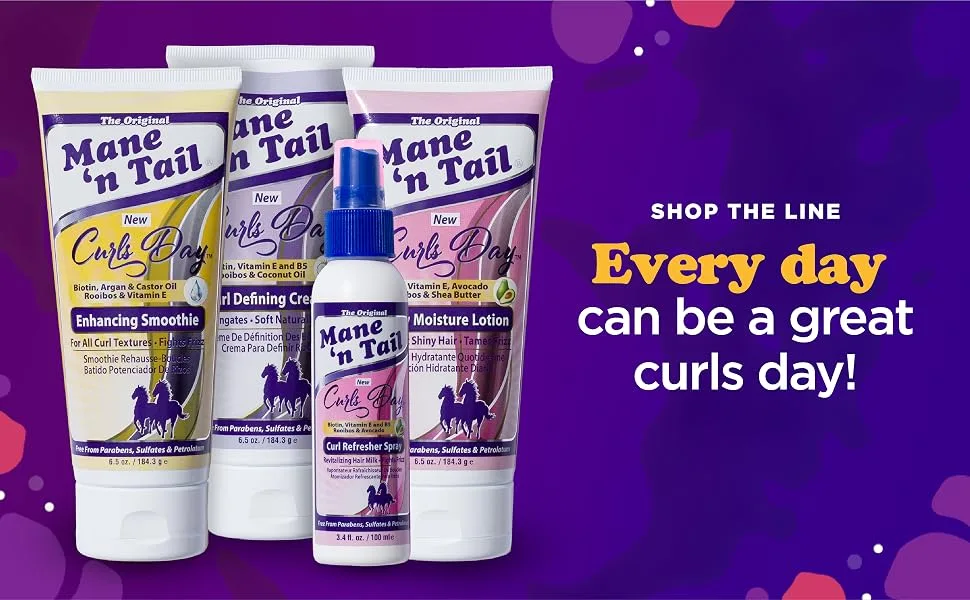 Mane 'n Tail Curls Day Curl Refresher Spray (2 Pack) 3.4 Oz Each Lightweight Mist to Revitalize Detangle & Reactivate Curls Coils & Waves 2pk Curls Day Curl Refresher - Every day can be a great curls day!