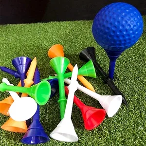 FINGER TEN Golf Tees 3 1/4 Inch Unbreakable Plastic Tee Value 12/24/60 Pack, Pro Upgrade Step Up Long 83mm Colored Set All 3 1/4 Inch Mixed Color(24 Pack) - big cup tee