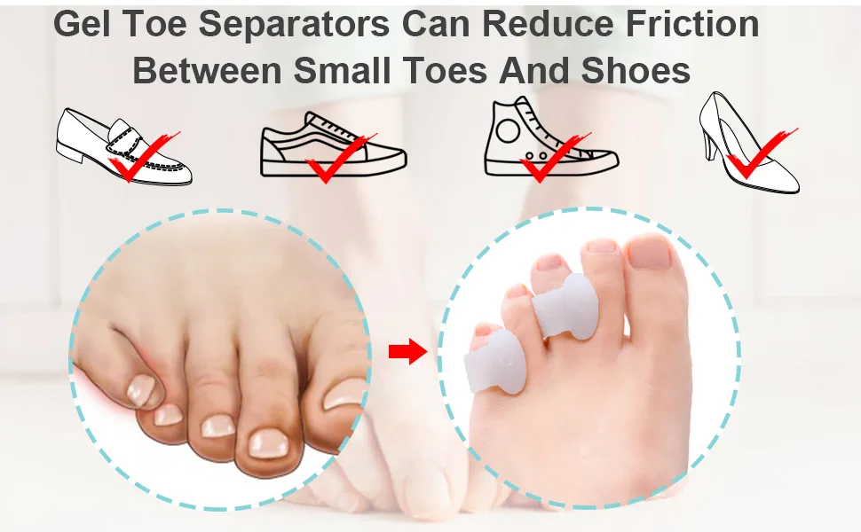 Welnove Gel Toe Separator, Pinky Toe Spacers, Little Toe Cushions for Preventing Rubbing & Relieve Pressure (Pack of 12) - product information 11