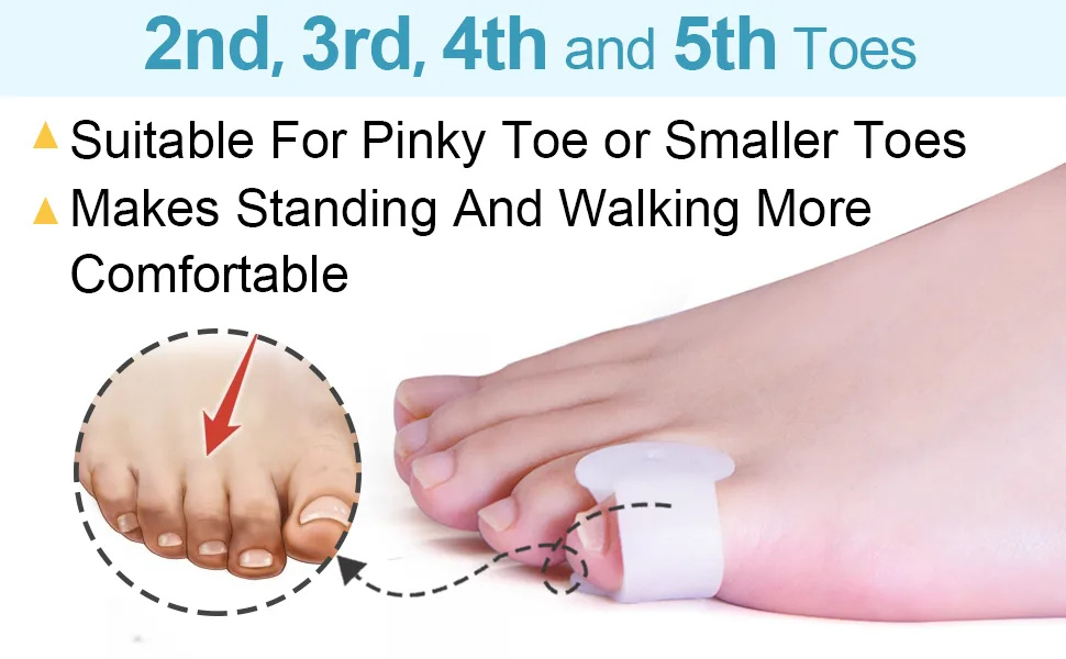 Welnove Gel Toe Separator, Pinky Toe Spacers, Little Toe Cushions for Preventing Rubbing & Relieve Pressure (Pack of 12) - product information 8