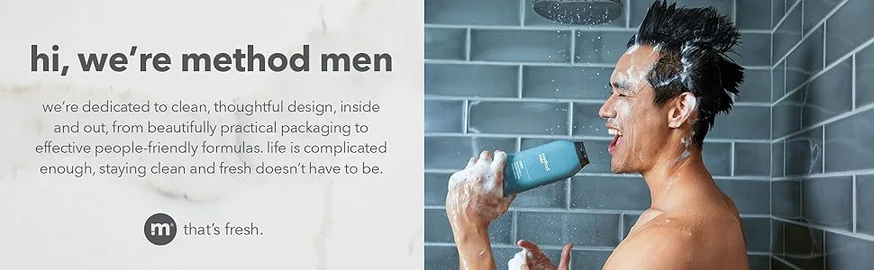 Method Men 2-in-1 Shampoo + Conditioner, Cedar + Cypress, Pack Of 6, Cedar & Cypress, 6 Count - mens shampoo, mens shampoo and conditioner, mens shampoo and conditioner 2 in 1, mens body wash