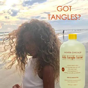 Mixed Chicks Kids Tangle Tamer - Light and Moisturizing Styling Formula for Frizz-free Curls 33 fl.oz. 33 Fl Oz (Pack of 1) - biracial african american naturally curly frizzy detangler for kids