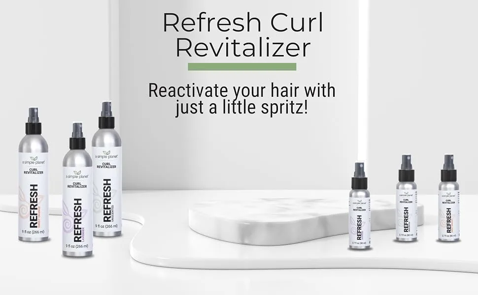 Refresh Curl Revitalizer for Curly Hair (17 Floz Lavender) Lavender 17 Fl Oz (Pack of 1) - A Simple Planet is people-friendly, and zero waste to support a sustainable planet