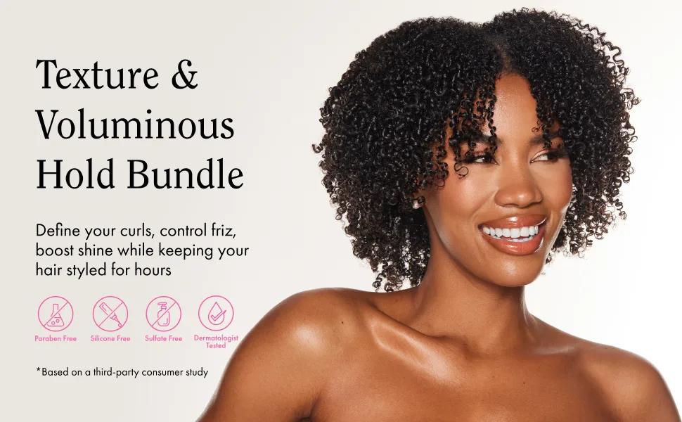 Rizos Curls Curl Defining Mousse and Volumizing Hair Spray Bundle - texture & voluminous hold bundle