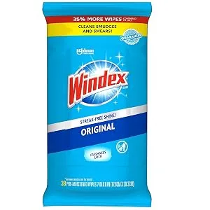 Windex Glass and Surface Pre-Moistened Wipes, Original, 38 Count (Pack of 6) - product information 1