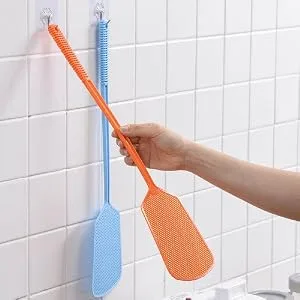 Fly Swatter, 4 Pack Strong Plastic Fly Swat Set with Long Flexible Handle Manual Heavy Duty Fly Swatters Assorted Colors - product information 3